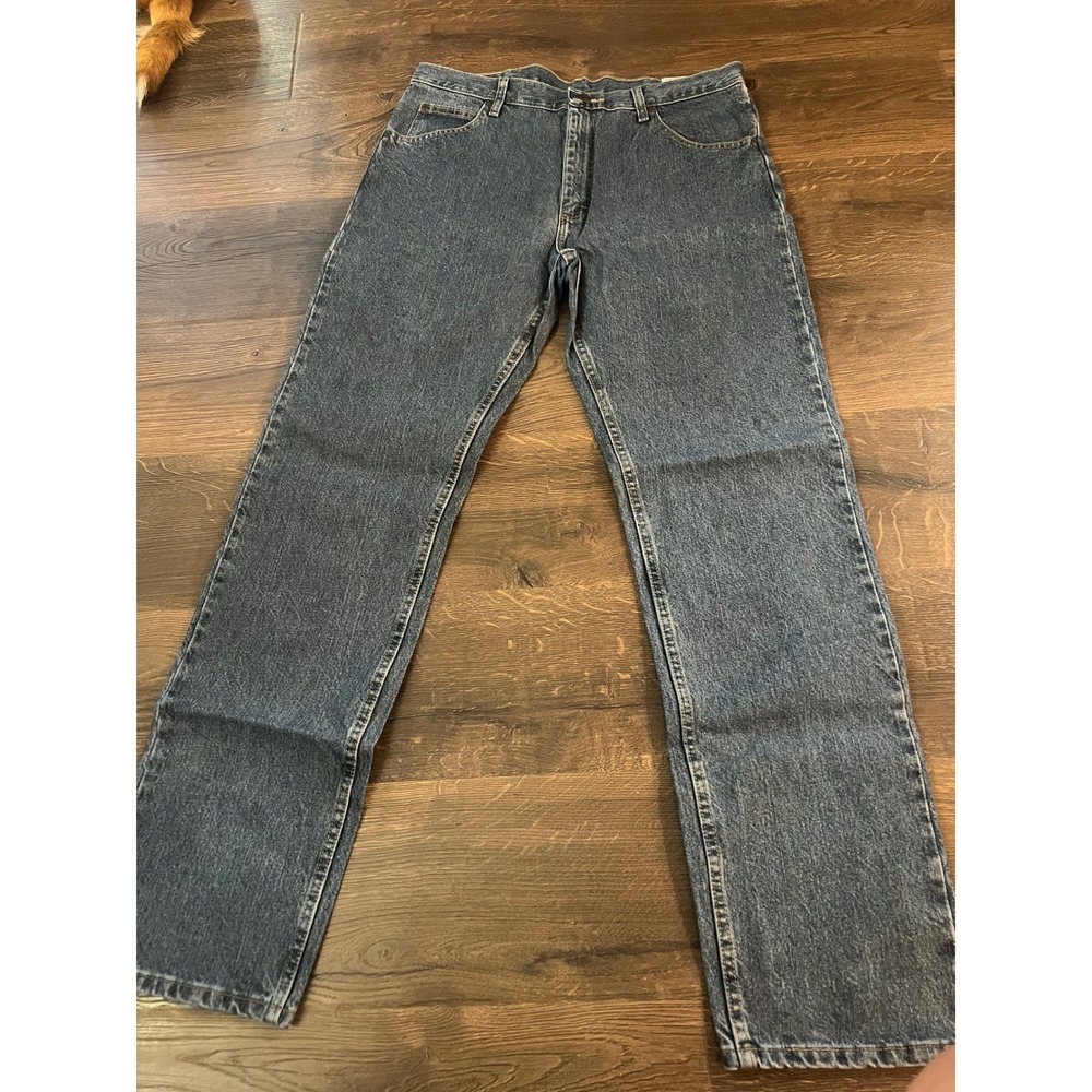 Wrangler Five Star Regular Fit Jeans Mens 34x32 Medium Wash Blue 96CFWWD